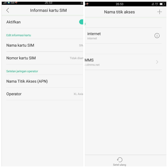 cara setting apn xl
