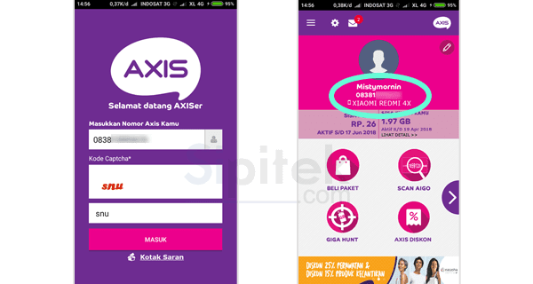 cara cek nomor axis