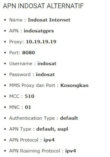 apn indosat alternatif