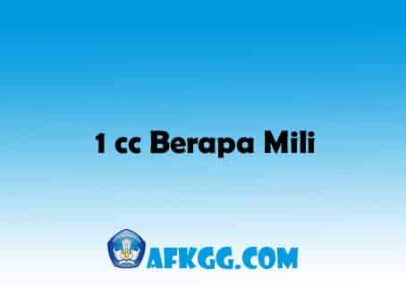 1 cc Berapa Mili
