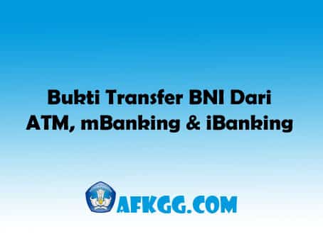 Bukti Transfer Bank BNI