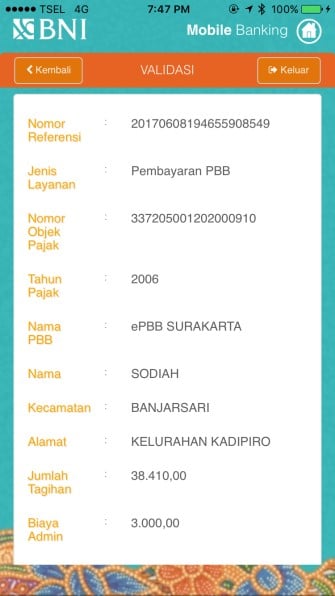 Bukti Transfer Bank BNI